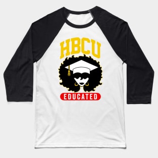 HBCU Educated Black Girl Graduation Cap Graphic Gift Baseball T-Shirt